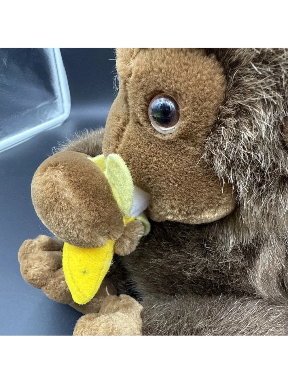 Dakin Plush Brown Monkey Toy with Banana - Soft Cuddly Stuffed Animal